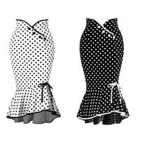 Женская модная новинка, сексуальная тонкая юбка в горошек с высокой талией, тонкая юбка с бантом, юбка на бедрах, опционально