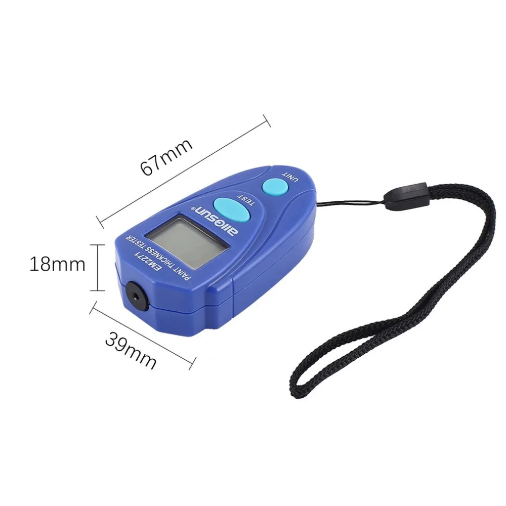 Allsun EM2271 Mini LCD 0 ~ 2 мм/0 80 мил цифровая автомобильная краска измеритель толщины