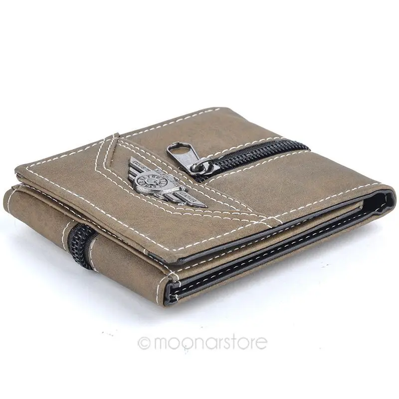  men Wallets 2015 New Wholesale	 Retro 3 colors mixed Hot sale 3 Foldings Solid Canvas Manmade Canvas Short Wallets Purse Vintage 