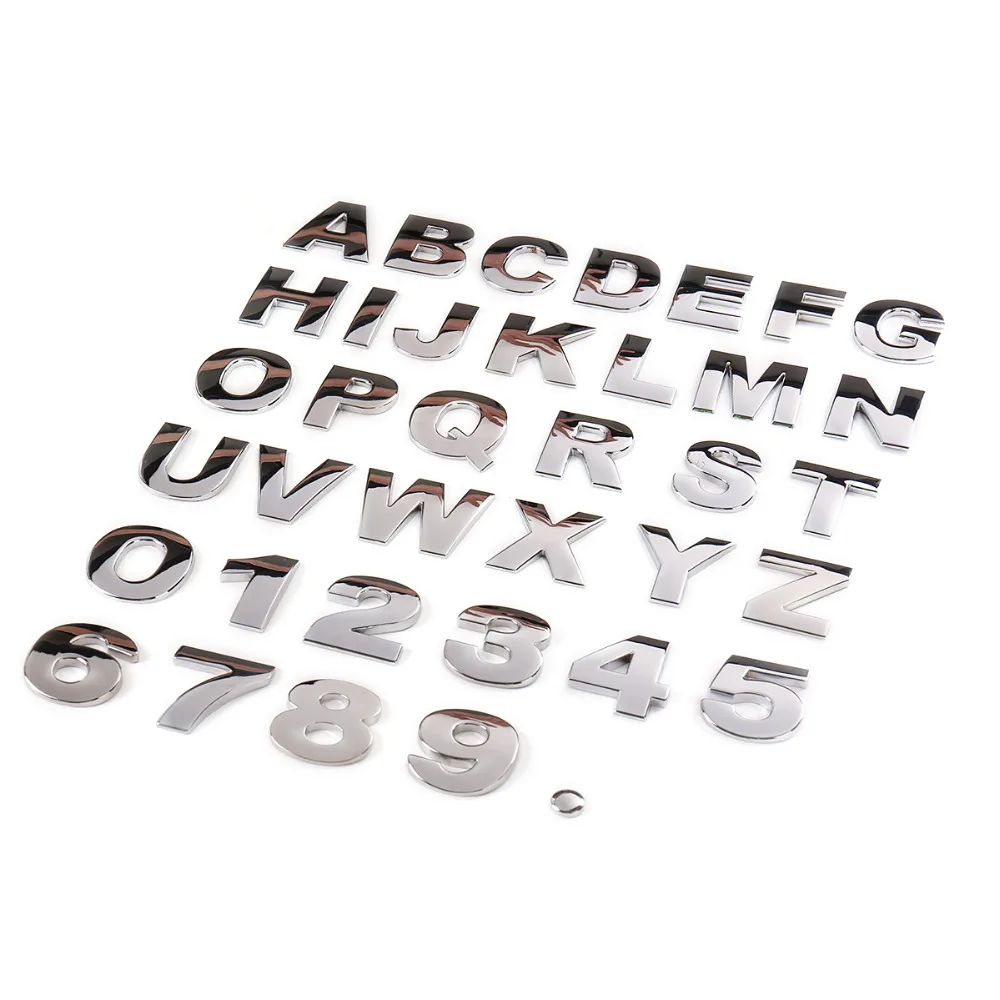45 мм DIY буквы Алфавит эмблема хромированная Автомобильная наклейка s цифровой значок автомобилей Логотип 3D Металлические автомобильные аксессуары наклейка для мотоцикла