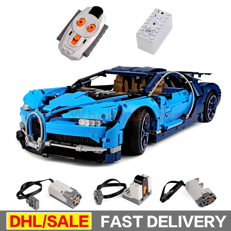

DHL Lepin 20086D Technic The Blue Bugatti with Power Function Car Set Leogings 42083 Building Blocks Kids Toys Christmas Gift