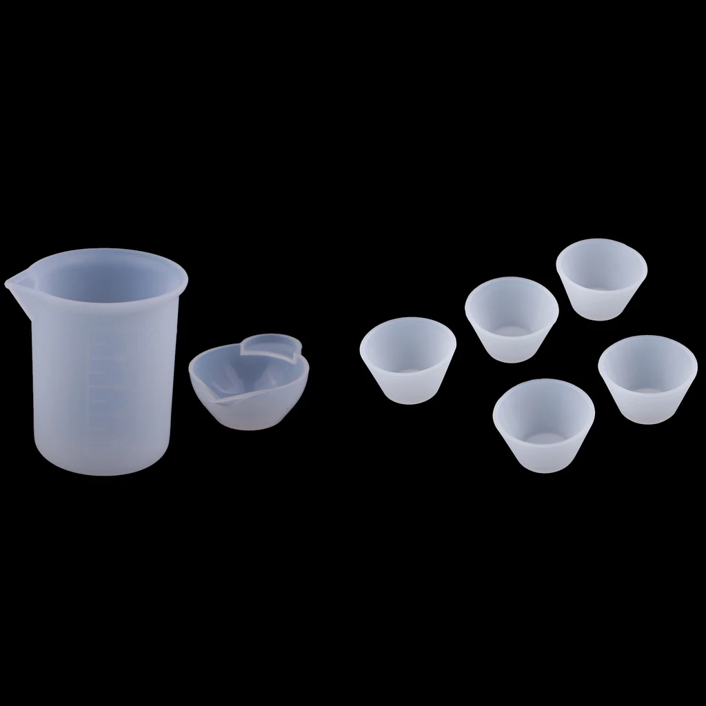 Assorted Clear Silicone Reusable Mixing Measuring Cups Liquid epoxy Resin Distribution Hobby Casting Jewelry Making DIY Tools