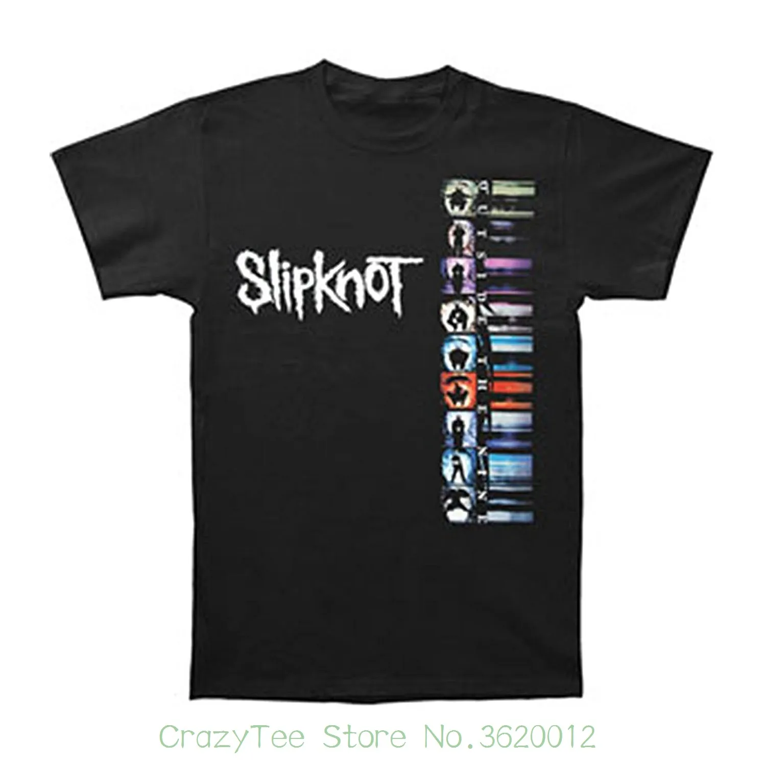 

New Arrival Male Tees Casual Boy T-shirt Tops Discounts Slipknot Men's Outside The Nine T-shirt Black