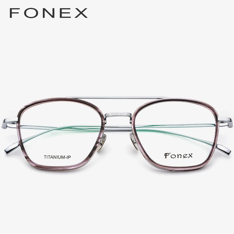 FONEX Pure Titanium Glasses Frame Men Acetate Square Spectacles 2019 ...