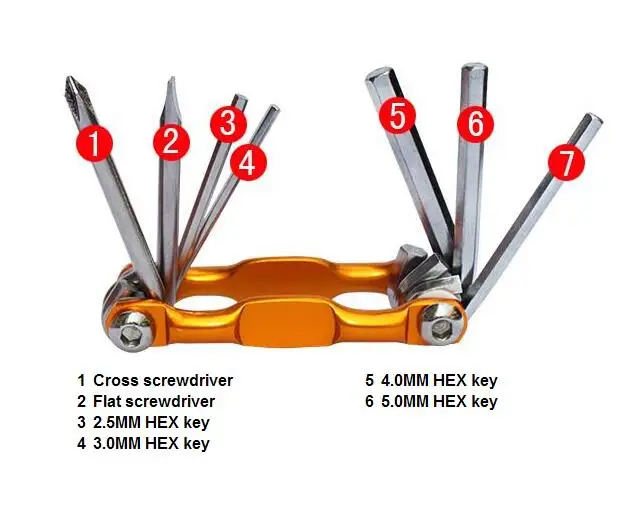 

7 in 1 Bike Bicycle Multi Repair Tool Kit Hex Spoke Wrench Mountain Bicycle Wrench Tools Sets Mountain Cycle Screwdriver Tool