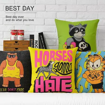 

Bar Cafe Coffee cartoon pillow ,Cat Pillow cushion ,Linen pillowcase,sofa cushions home decorative Pillows