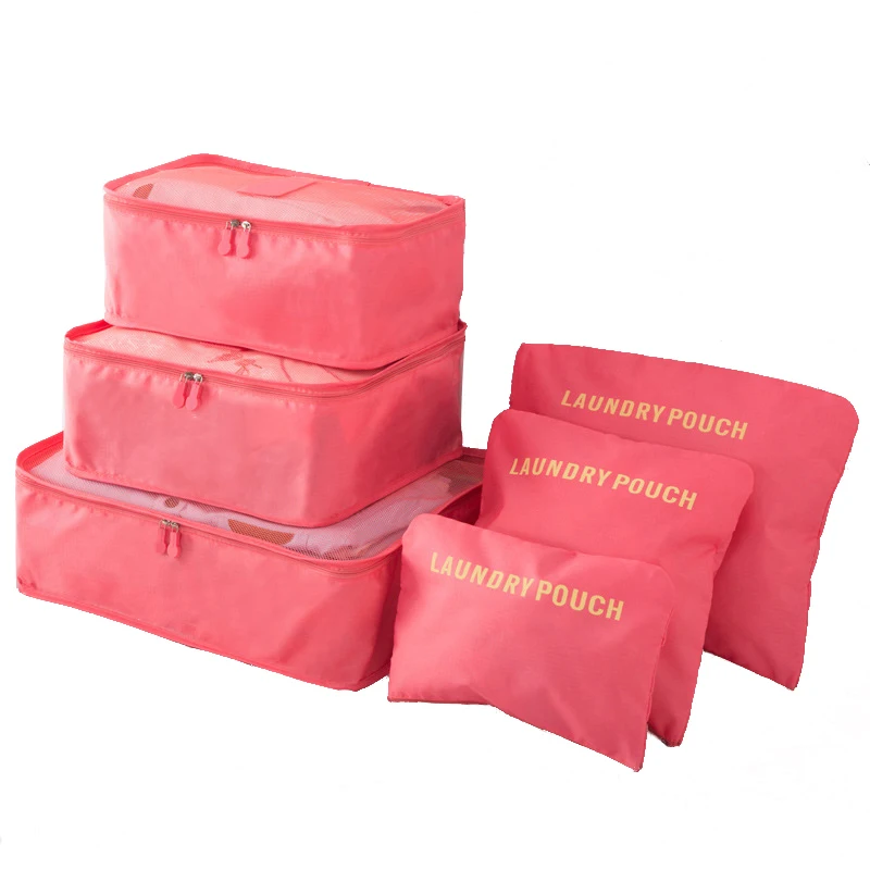 

IVSHION 6PCs/Set Portable Travel Storage Bag Clothes Luggage Organizer For Underwear Shoe Cosmetics Bag Waterproof Storage Case
