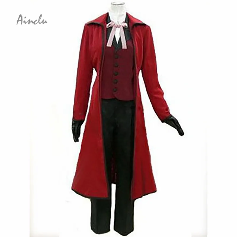 Ainclu Black Butler Kuroshitsuji смерть с косой Grell Sutcliff взрослых Косплэй костюм