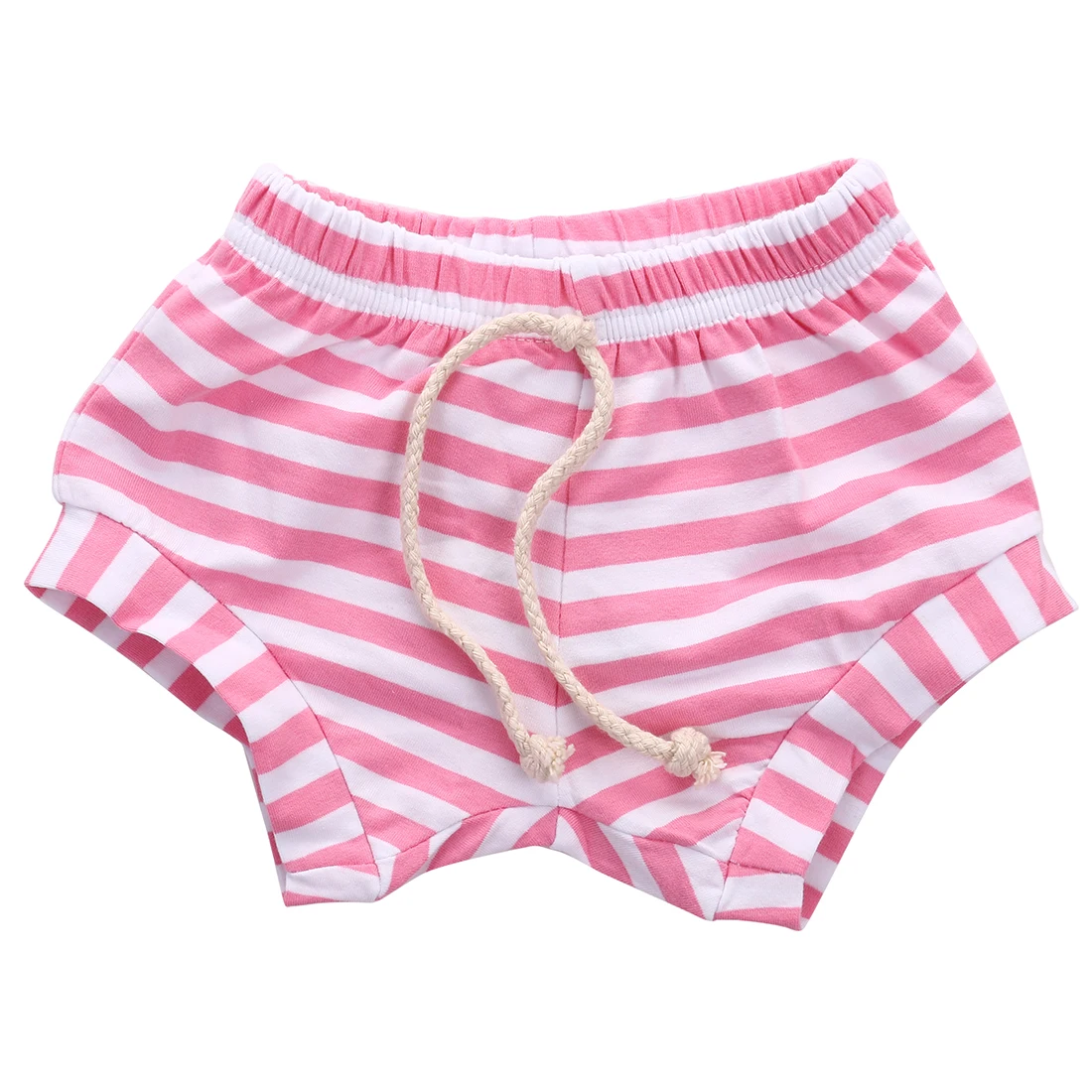 Летние шаровары в полоску для маленьких мальчиков и девочек, шорты, пляжные трусы, спортивная одежда - Цвет: Розовый