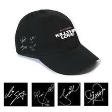 Imixlot 1 шт. Регулируемая шапка "хип-хоп" BLACKPINK KILL THIS LOVE signates напечатана трендовая х/б козырек бейсбольная Кепка унисекс