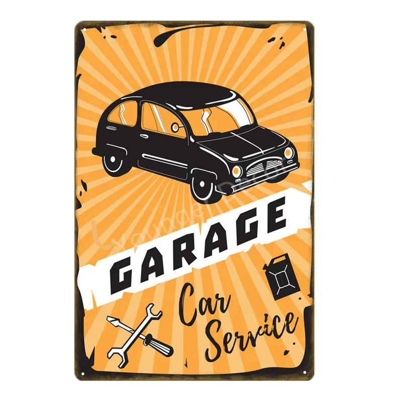 The Best Service In Town Tin Metal Sign Mechanic Garage Auto Body