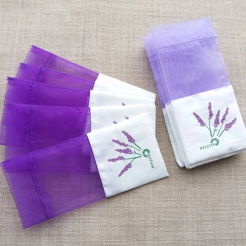 

500pcs/lot Purple Cotton Organza Lavender Sachet Bag DIY Dried Flower Package Bag Wedding Party Gift Wrap