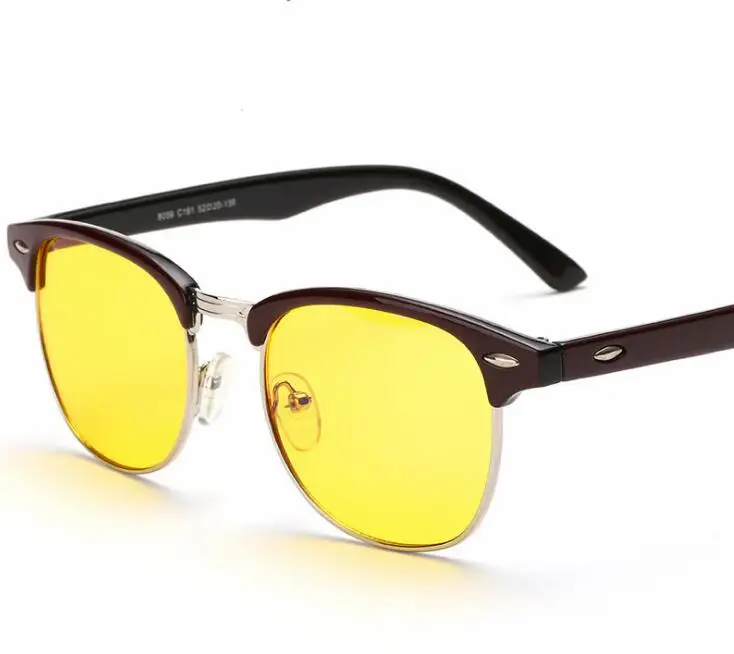 Половина кадра анти-голубой лучи защиты против усталости очки для чтения желтый оттенок линзы вождения очки