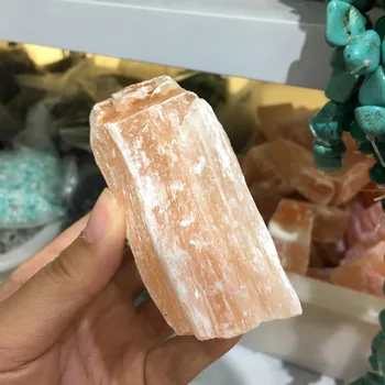 

Natural raw yellow gypsum stone selenite healing crystal specimen