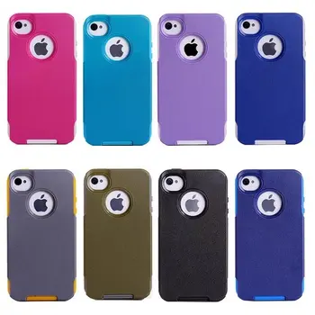 

DHL Free shipping PC+TPU 2 in 1 case for iphone 4 4S ,plastic+tpu shockproof hard case for iphone 4S 100 pcs/lot