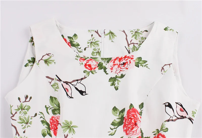 Kostlish 9 Style Print Summer Dress Women 2017 Sleeveless Swing 1950s Hepburn Vintage Tunic Dress Elegant Party Dresses Sundress (66)
