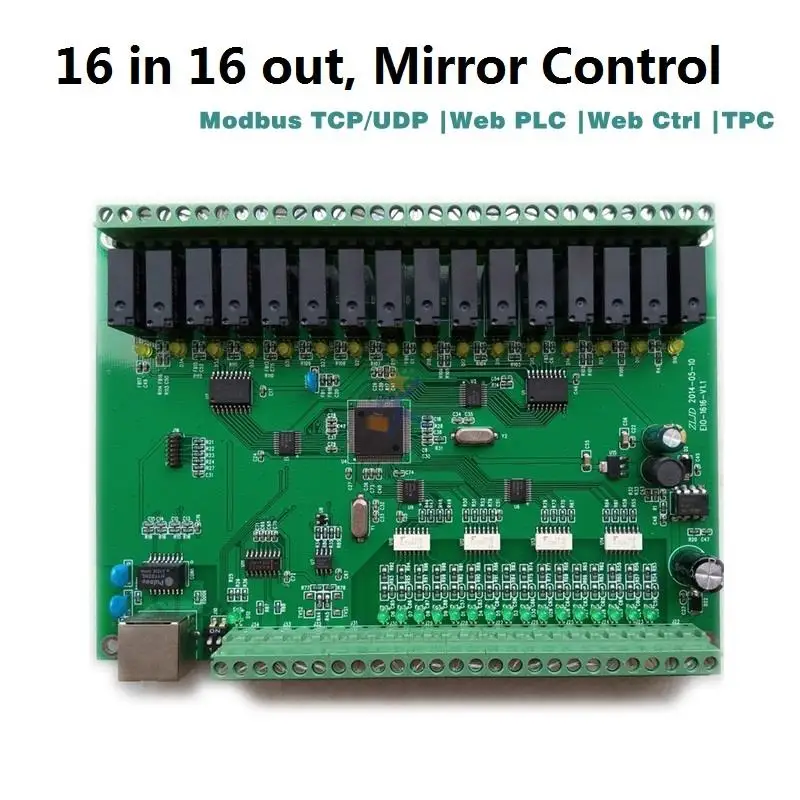

16 in 16 out Ethernet Remote I/O Module, Network Cascade Relay P2P Logic Control, Modbus TCP/UDP HTTP WEB PLC