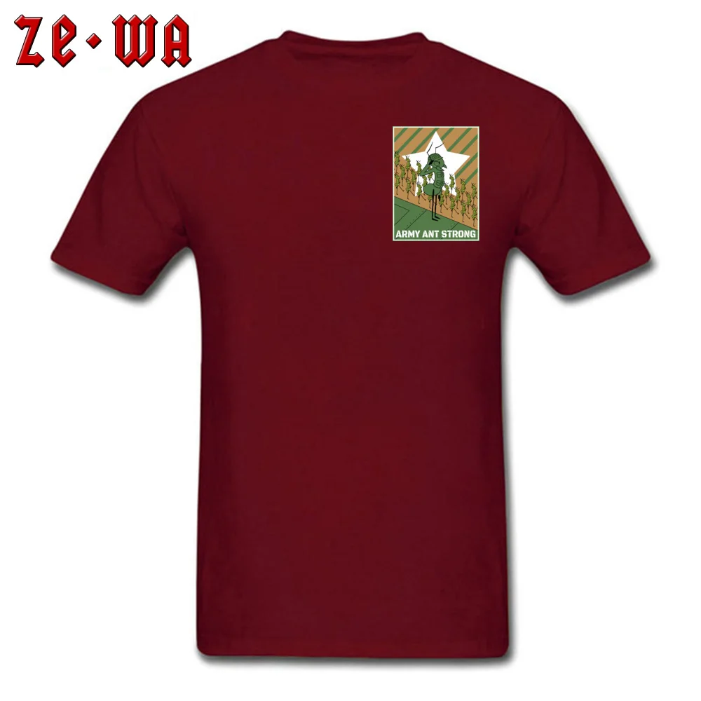 Graphic Student T-shirts Army Ant Strong 1 Summer Tops Shirts 100% Cotton Short Sleeve Design Tops & Tees Crew Neck Army Ant Strong 1 Chest maroon
