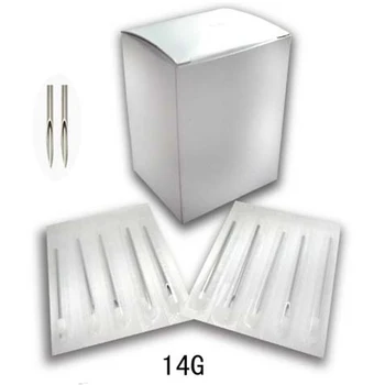

100PcsNew Sterile Disposable Body Piercing Needles 14G Size Stainless SteelPermanent Makeup Needles Equipment agujas tatuaje