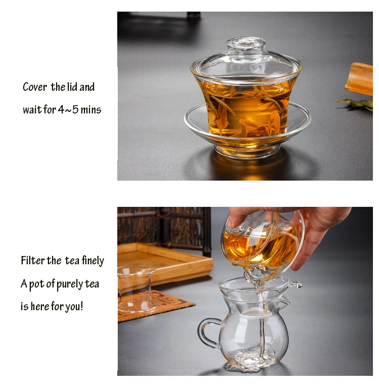 10в1 элегантный высокий боросиликатный стеклянный чайник чашки кувшин и фильтр подарочный набор Наиболее применимый домашний чайный чайник
