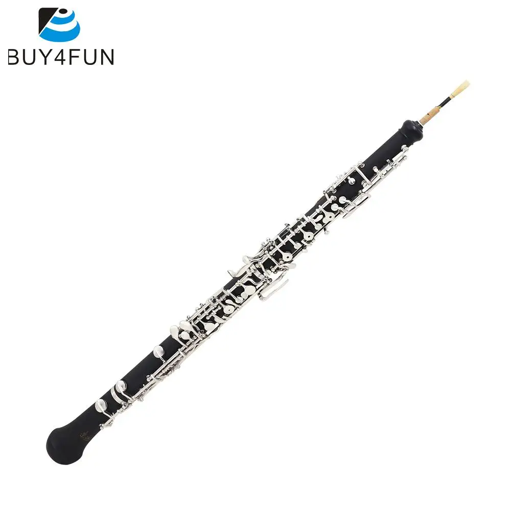 

Professional Oboe C Key Cupronickel Plated Silver Woodwind Musical Instrument for Beginner with Lubricant Screwdriver Case Bag