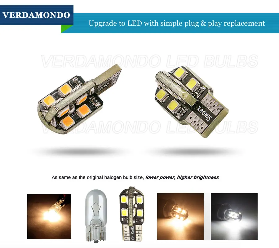 T10 W5W 194 168 LED 16 2835 SMD Автомобильные огни купол номерной знак двери боковой