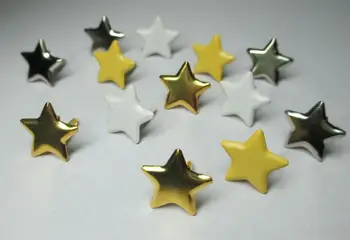 

300pcs/lot 13mm Mixed Color Star Metal Brads Scrapbooking Paper Crafts Christmas Gift Dolls Puppy Wedding Invitations Decoration