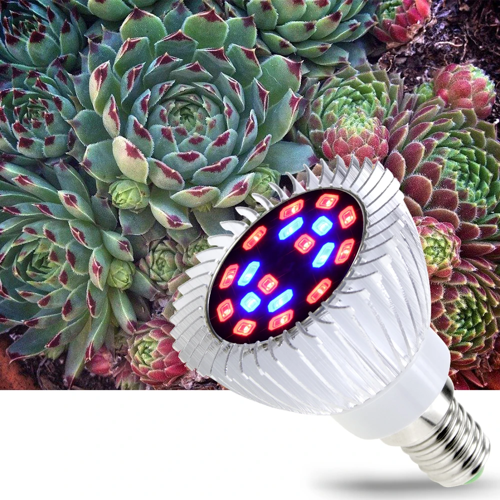 Grow LED полный спектр E27 Room растущий свет для растений садоводство SMD 2835 18 Вт 28