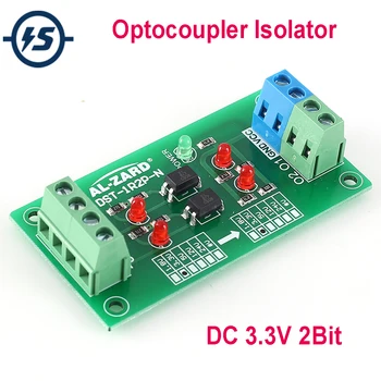 

DC 3.3V 2Bit Optocoupler Isolator 3.3V to 3.3V PLC Signal Converter Board NPN Output