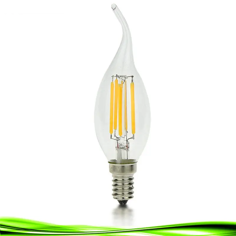 

100X LED E14 bulb 2W 4W 6W 220V LED filament lamp light LED Candle Bulb dimmable warm/cool white Chandelier crystal lamp