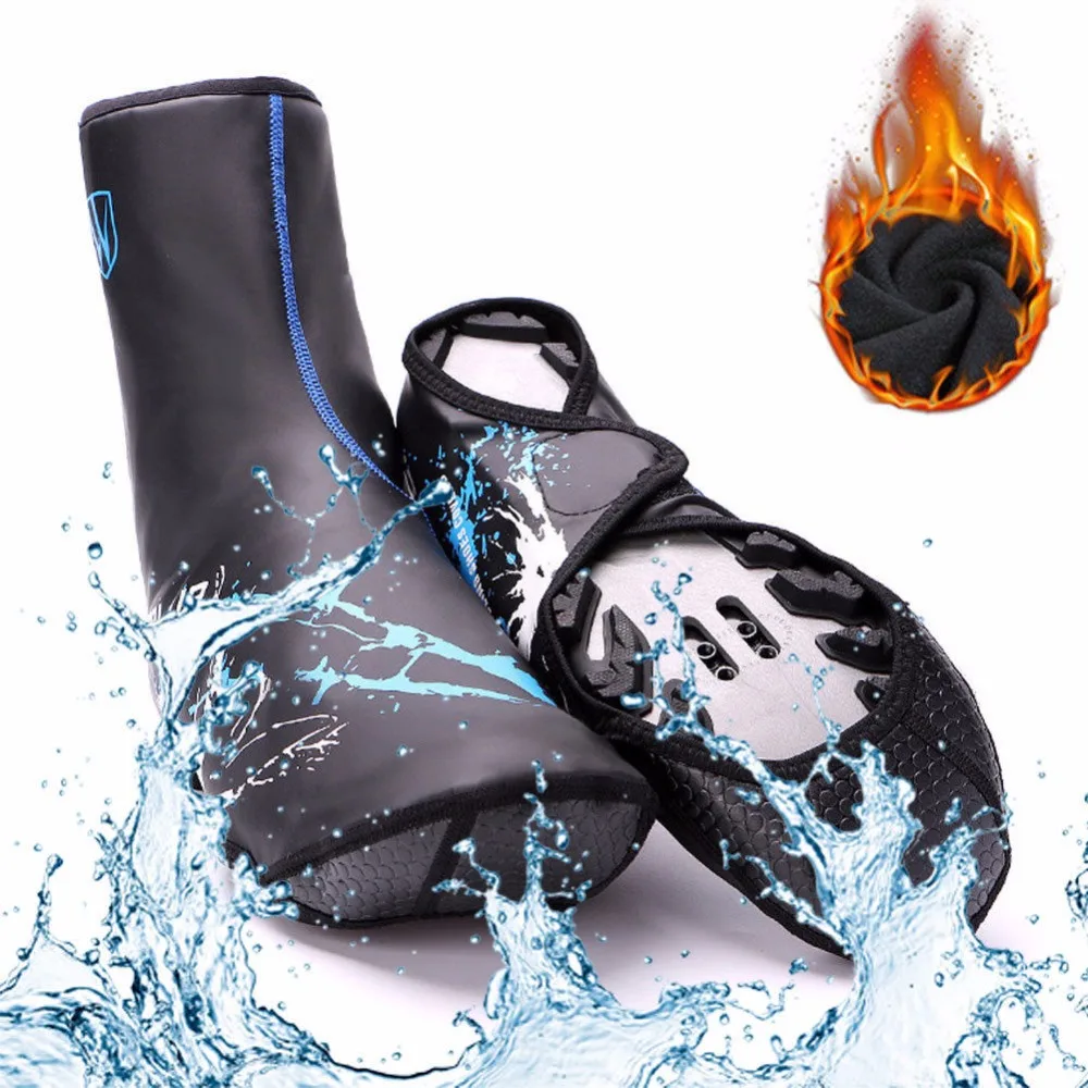 

Waterproof Neoprenen Mountain Bike Overshoe PU Reflective Men's Cycling Shoe Covers Windproof One Size 11.8''x 8.2''x 3.5''