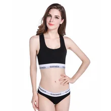 2018 Hot sale underwear women Bra Set Cotton comfortable Vest workout Seamless Sexy Women Thong suit bra set brand SEVENRAINBOW
