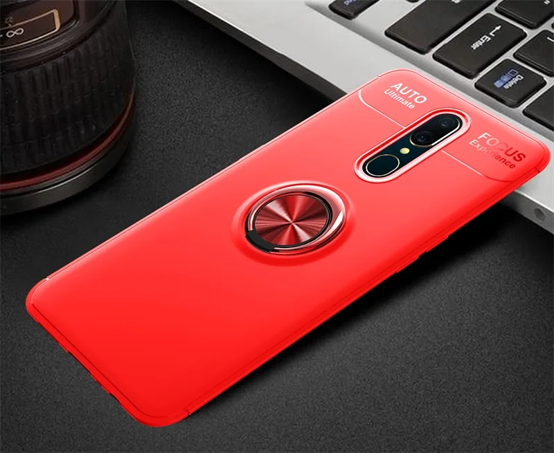 Роскошный чехол для Nokia 6,1 7,1 для Nokia 6, чехол с магнитным кольцом, мягкий матовый Силиконовый чехол для Nokia 5,1(X5) 3,1 Plus, чехол - Цвет: red