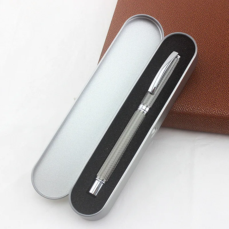 

high quality Writing Rollerball pen with Metal gray and Silver clip classic Office Supplies Canetas Luxury Pen Stationery