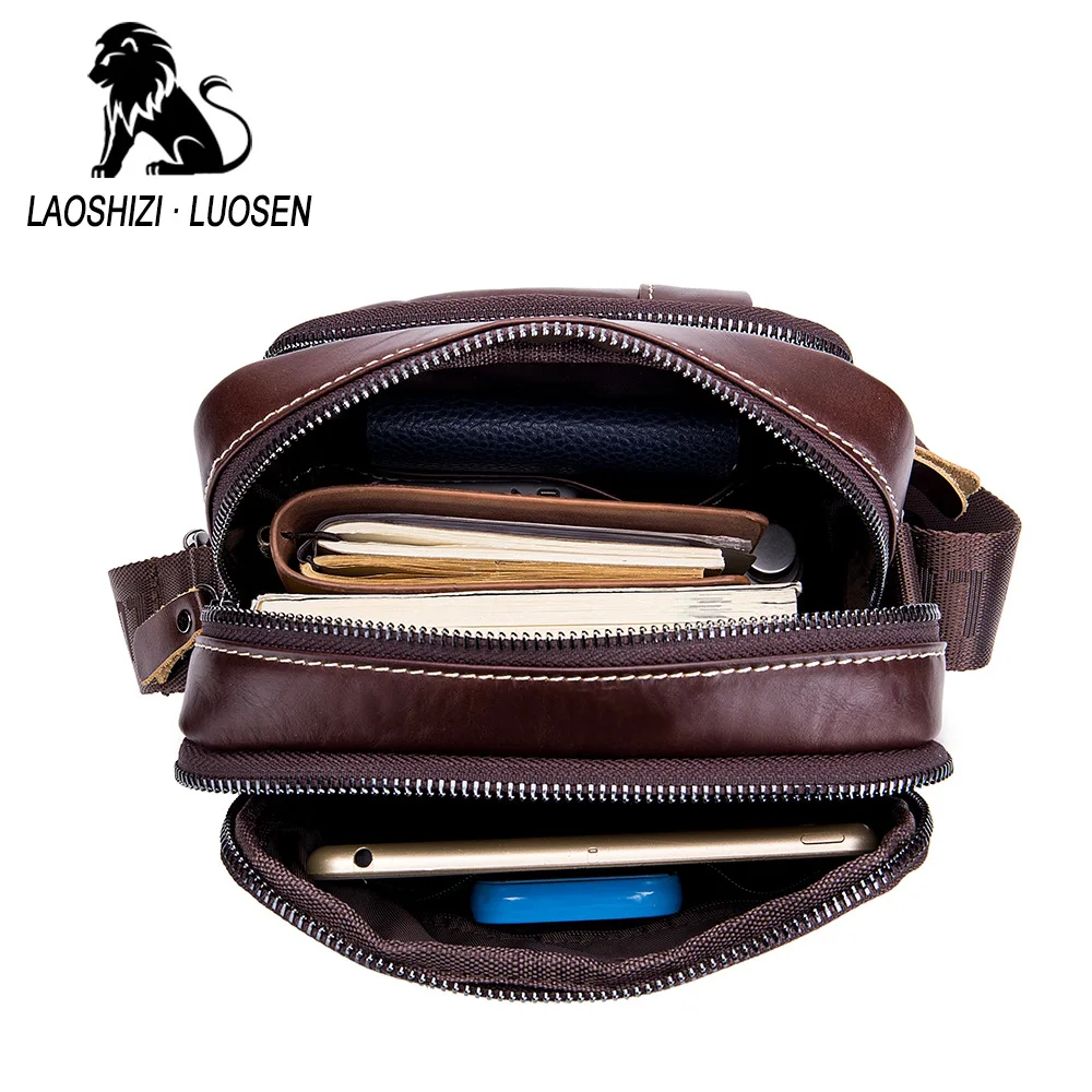 LAOSHIZI брендовая сумка из натуральной кожи, мужские крошечные сумочки через плечо, известный бренд, дизайнерские мужские сумки-мессенджеры, мужская сумка
