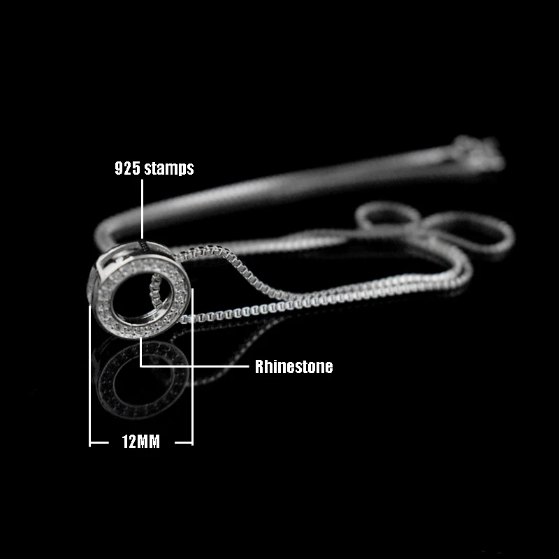 Новейшая Мода Элегантные Стразы ожерелье s& круглые подвески, ожерелье 925 пробы Серебряное колье ожерелье для женщин ювелирные изделия подарок