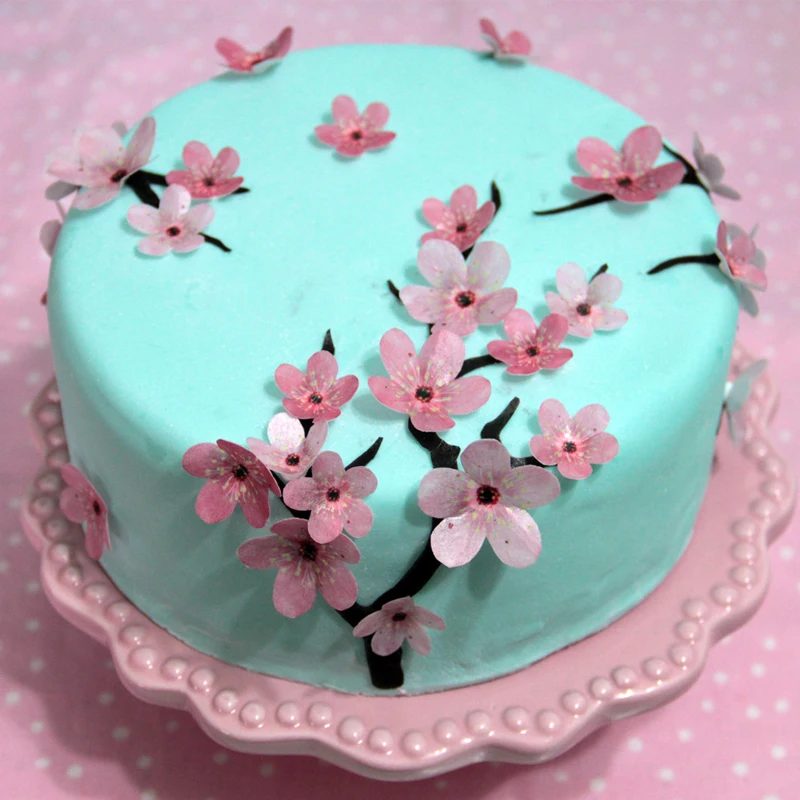 Съедобная Вафля в форме цветка сливы для украшения торта, украшения свадебного торта, кухонные инструменты для украшения торта
