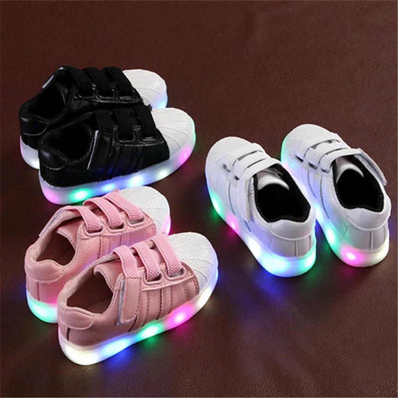 Children Flat Led Light shoes Boy Girl Casual Kids Rubber Genuine