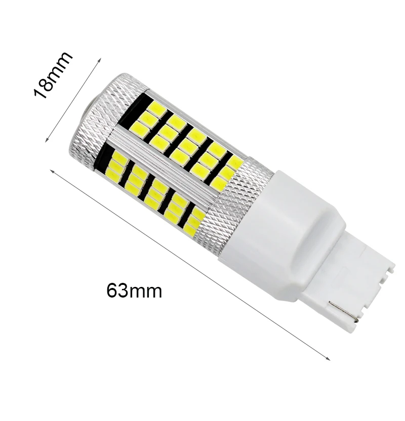 1x2 шт. T20 7440 W21W WY21W супер яркий 66 smd 2835 Светодиодный объектив Автомобильный
