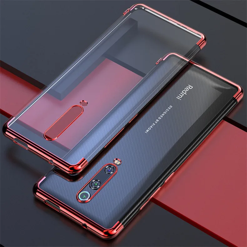 xiaomi leather case card Case For Xiaomi Mi 9T Cover Back Transparent Silicone TPU Plating Soft Ultra Thin Case For Xiaomi Mi 9Tpro xiaomi leather case case Cases For Xiaomi