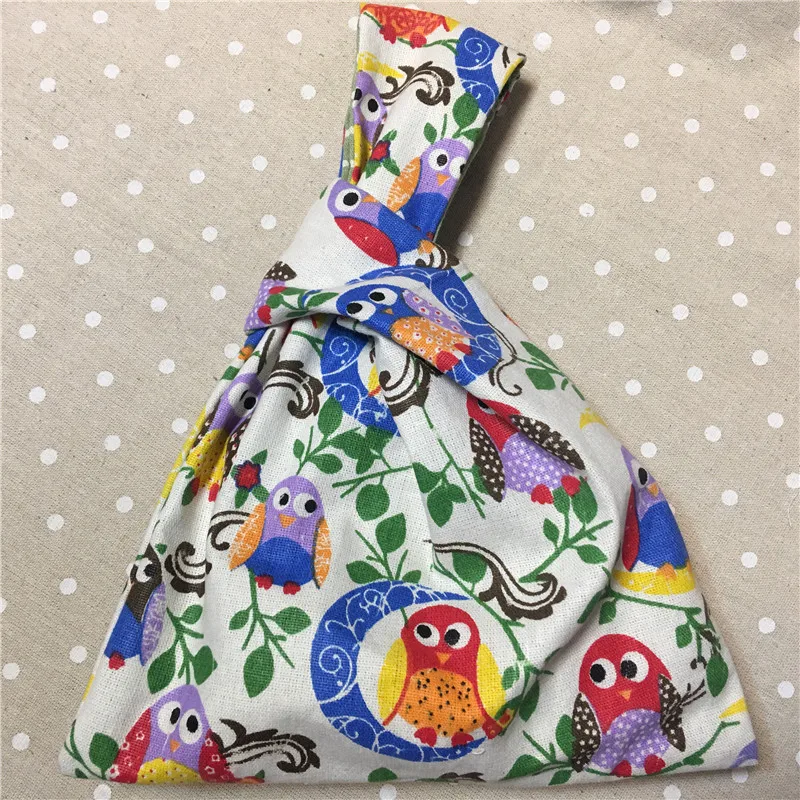 YILE Cotton Linen Wrist Carry Bag Wrap Knot Pouch Coin Phone Bag Print owls Moon W01 YILE Cotton Linen Wrist Carry Bag Wrap Knot Pouch Coin Phone Bag Print owls Moon W01
