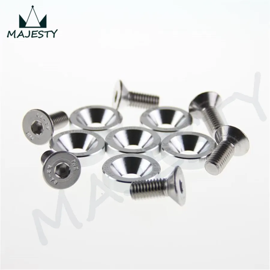 12 шт. M8 шестигранные крепежные детали крыло Омыватель бампер двигатель вогнутые винты JDM BK/RD/BL/SL/GD/PL/зеленый цвет