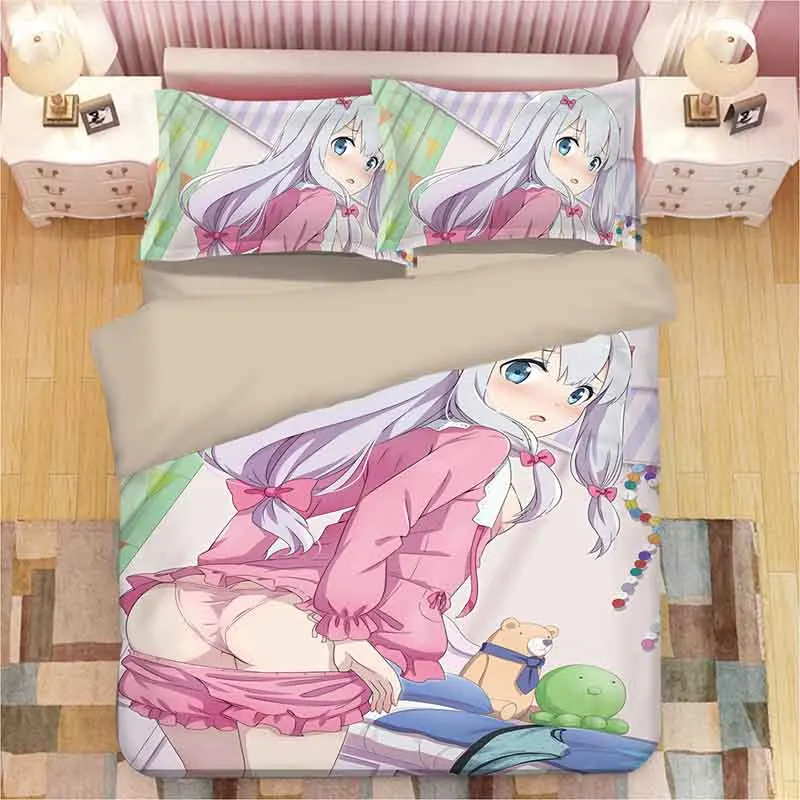 Izumi Sagiri 3D мультфильм постельное белье с аниме набор пододеяльник наволочка эротический комикс учитель Утешитель комплект постельного белья Постельное белье(без простыни - Цвет: 9