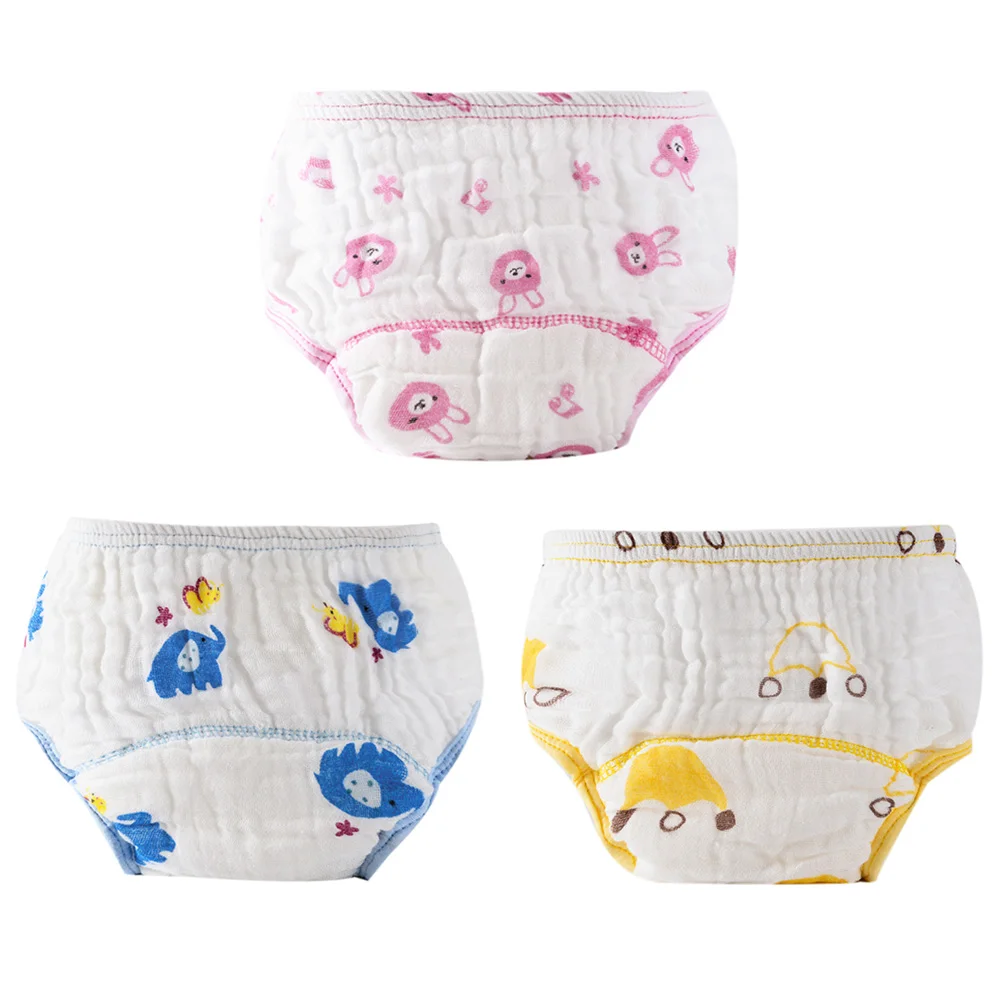 

Newborn Reusable Diapers Baby Washed Gauze Anti-side Leakage Cloth Diaper Baby Cartoon Printing Nappies Training Panties 0-12M