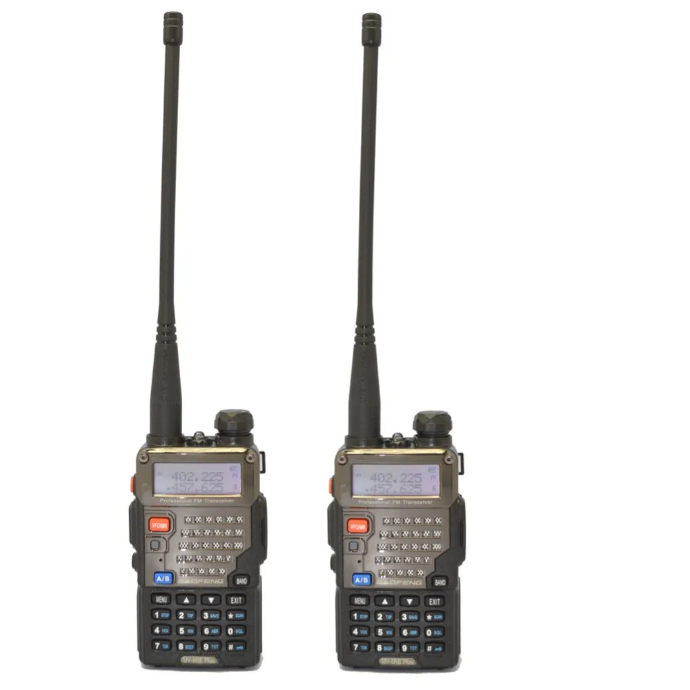 2-PCS черный Baofeng uv-5re + Плюс Dual Band walkietalkie136-174 и 400-520 мГц двухстороннее Радио с бесплатной доставкой; + бесплатная динамик