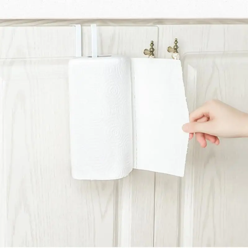 Железный Держатель кухонных салфеток подвесной ванной туалетная рулонная бумага держатель полотенец кухонный шкаф дверь застегиваемый пенал, косметичка