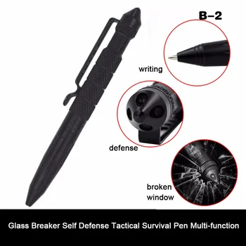 Practical Tactical Pens EDC Aluminum Glass Breaker Self Defense Tactical Survival Pen Multi-function Camping Tool for Writing hybon defense pen stylo survie self safety bolas de acero glass breaker monkey fist tactical pen self defense hand tool