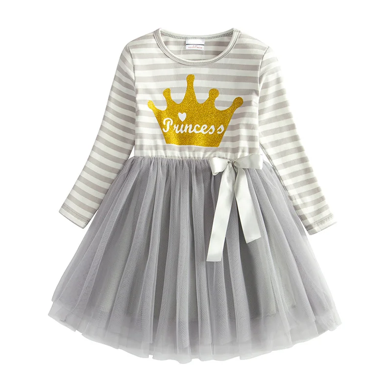 VIKITA/платья для маленьких девочек; платье с блестками и длинными рукавами для девочек; вечерние платья с принтом со звездой; детская одежда с расклешенными рукавами; одежда для малышей - Цвет: RELH4563