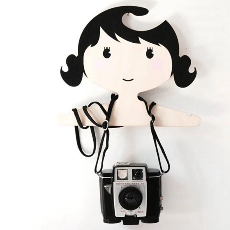 

1Pcs Cute Cartoon Princess Girls Wooden Children Clothes Hanger Lovely Wood Coat Rack Baby Hanger For Kids Room Decoration Hook