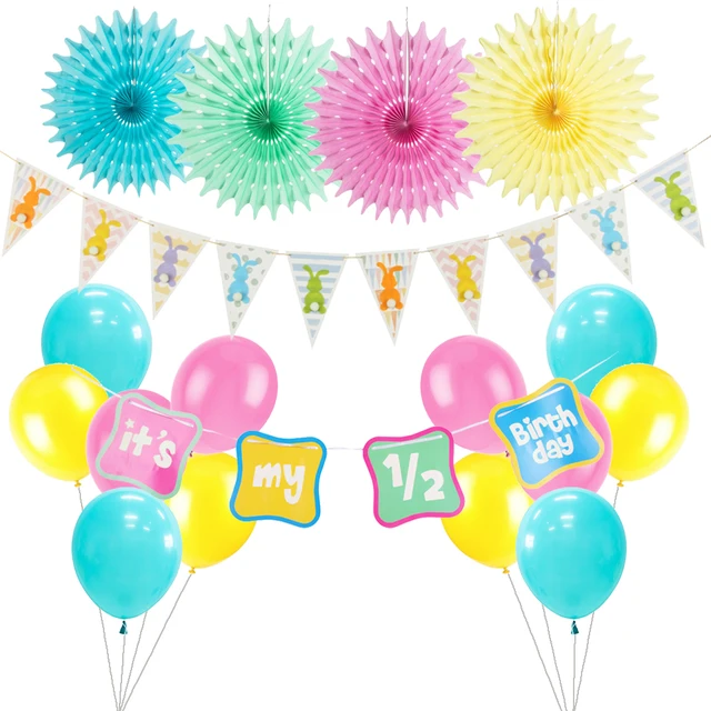 18pcs 1 2 Birthday Party Decoration It S My Lovely Bunny Banner 18pcs 1 2 Birthday Party Decoration It S My Lovely Bunny Banner Balloons 6 Months Half